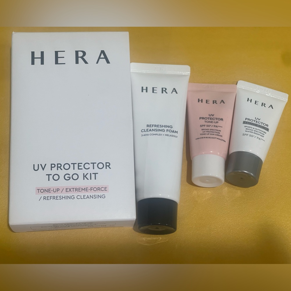 Hera UV Protector To Go Kit Tone Up/Extreme-Force/Refreshing Cleansing.